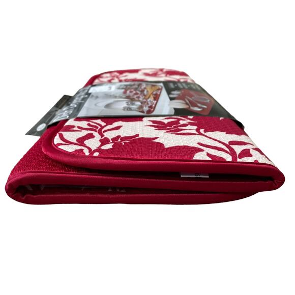 The ORIGINAL Dish Drying Mat XL Holiday Red & White Fall Floral Decor 18x24 NEW - Picture 4 of 15